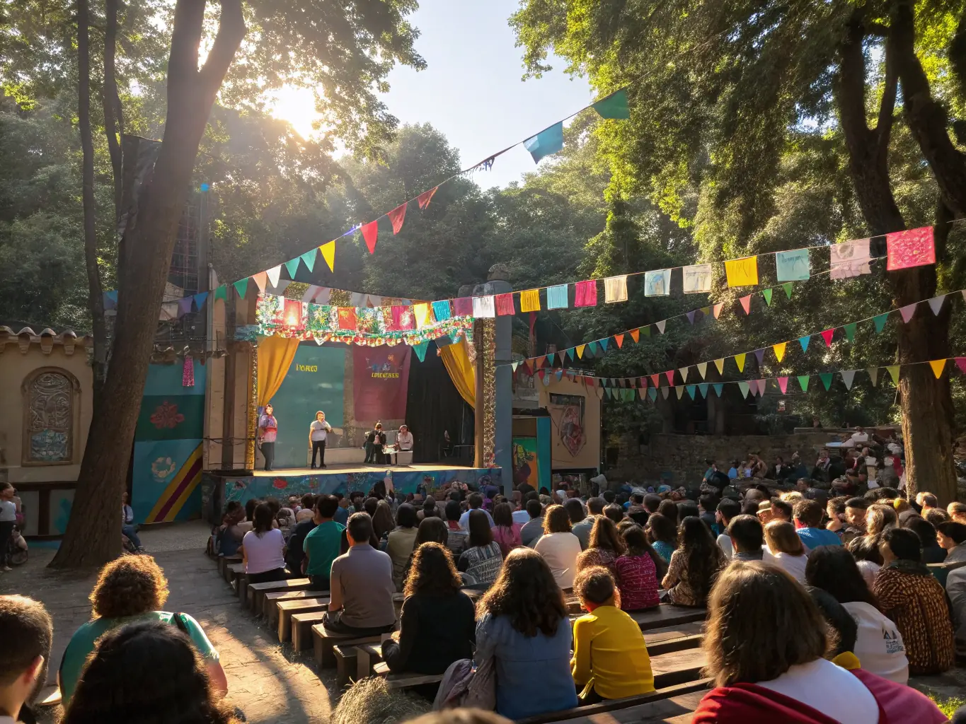 A dynamic image capturing a live performance during a community cultural festival, highlighting the energy and diversity of artistic talent.